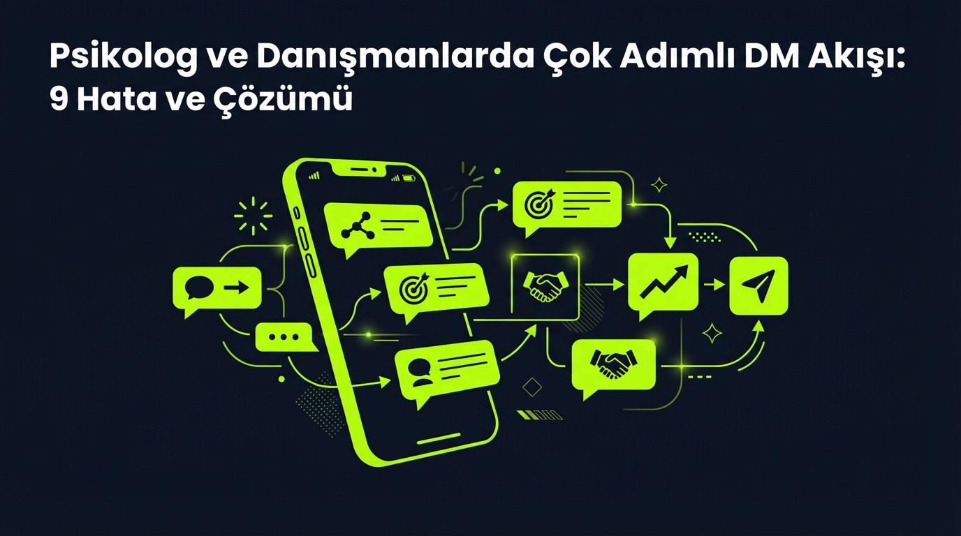 Psikolog ve Danışmanlarda Çok Adımlı DM Akışı: 9 Hata ve Çözümü